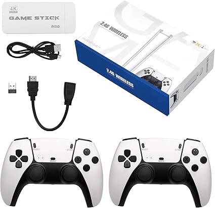 Retro Gaming Console with Game Stick, 1080p HD, Plug & Play TV Video Game Set for 2 Player, 2.4G Wireless, 10 Emulators, 24000 Games