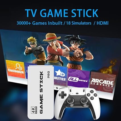 Retro Gaming Console with Game Stick, 1080p HD, Plug & Play TV Video Game Set for 2 Player, 2.4G Wireless, 10 Emulators, 24000 Games