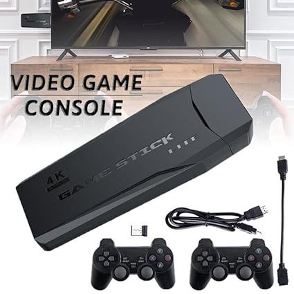 Wireless video games for tv gaming Retro gaming console with Game Stick 1080p Plug & Play TV Video Game Set for 2 player with 9Emulator for Kids & Old School Station Video Game