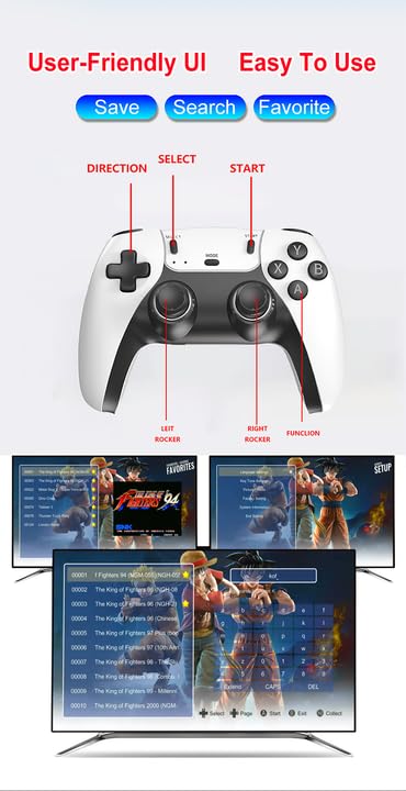 Retro Gaming Console with Game Stick, 1080p HD, Plug & Play TV Video Game Set for 2 Player, 2.4G Wireless, 10 Emulators, 24000 Games
