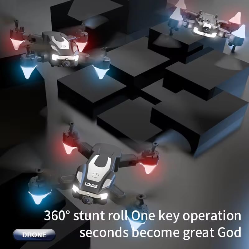 Drone J2 Foldable FPV Drone with Dual Camera, Obstacle Avoidance, Altitude Hold, Headless Mode, 15 Min Flight Time | Compact Portable RC Quadcopter for Beginners & Kids