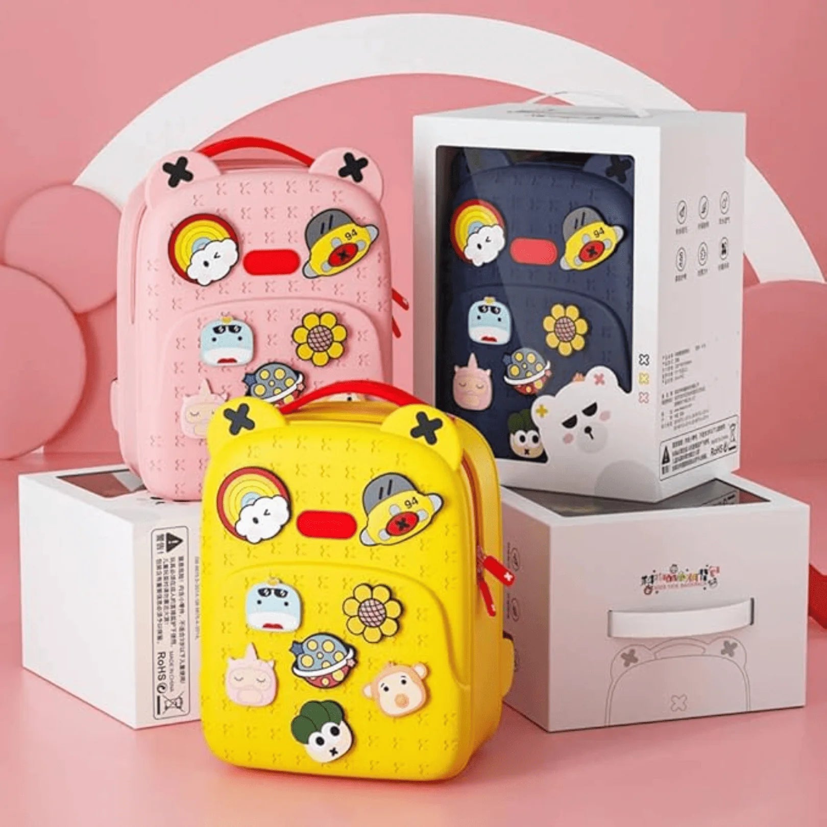 Water Resistant Stylish Silicone Durable School Bag with DIY Patches