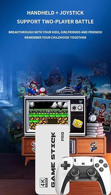 Retro Gaming Console with Game Stick, 1080p HD, Plug & Play TV Video Game Set for 2 Player, 2.4G Wireless, 10 Emulators, 24000 Games