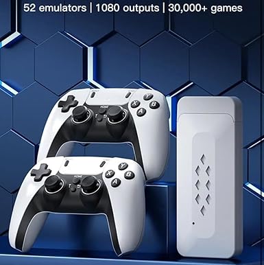 M22 Game Stick Console | 30,000+ Preloaded Modern & Retro Games | 64GB TF Card | 2.4G Wireless Dual Controllers | 1080p HDMI Plug & Play for TV | Supports 52+ Emulators