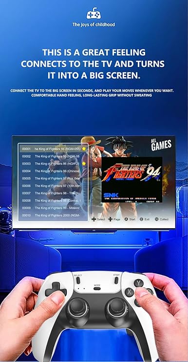Retro Gaming Console with Game Stick, 1080p HD, Plug & Play TV Video Game Set for 2 Player, 2.4G Wireless, 10 Emulators, 24000 Games