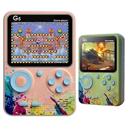 500 in 1 Retro Video Game Player Only for 1 Player, Handheld Gaming Console Can Play On TV, G5 Video Game 500 Games Preloaded Game Console, Old School Videogame (Random Color, Pack of 1 Game)