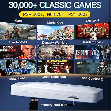 M22 Game Stick Console | 30,000+ Preloaded Modern & Retro Games | 64GB TF Card | 2.4G Wireless Dual Controllers | 1080p HDMI Plug & Play for TV | Supports 52+ Emulators
