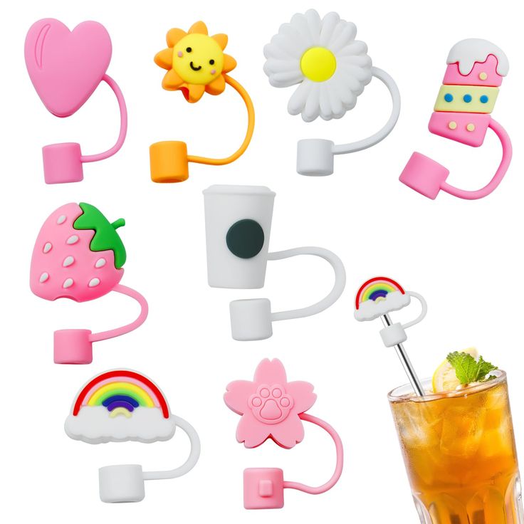 3D Straw Toppers - Stanley | Stylist | Silicone- Random