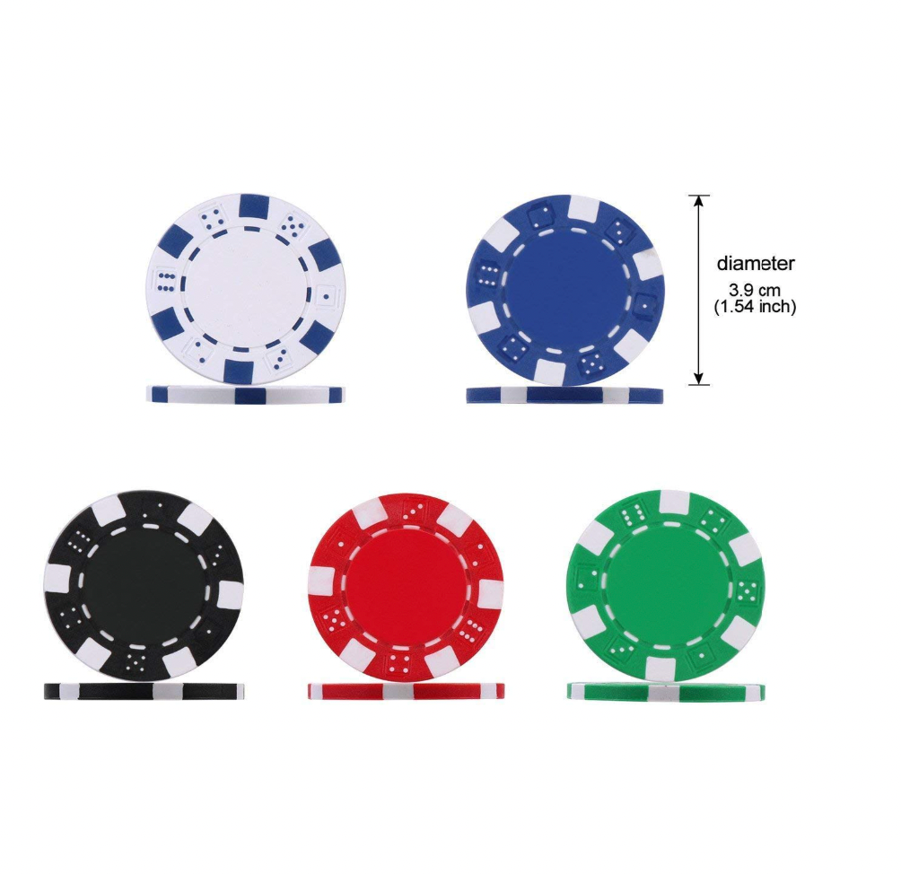 500 Chips/Pcs Poker Chips Set with Aluminum Finish Case, 2 Decks of Cards, 5 Dice, 1 Dealer Button