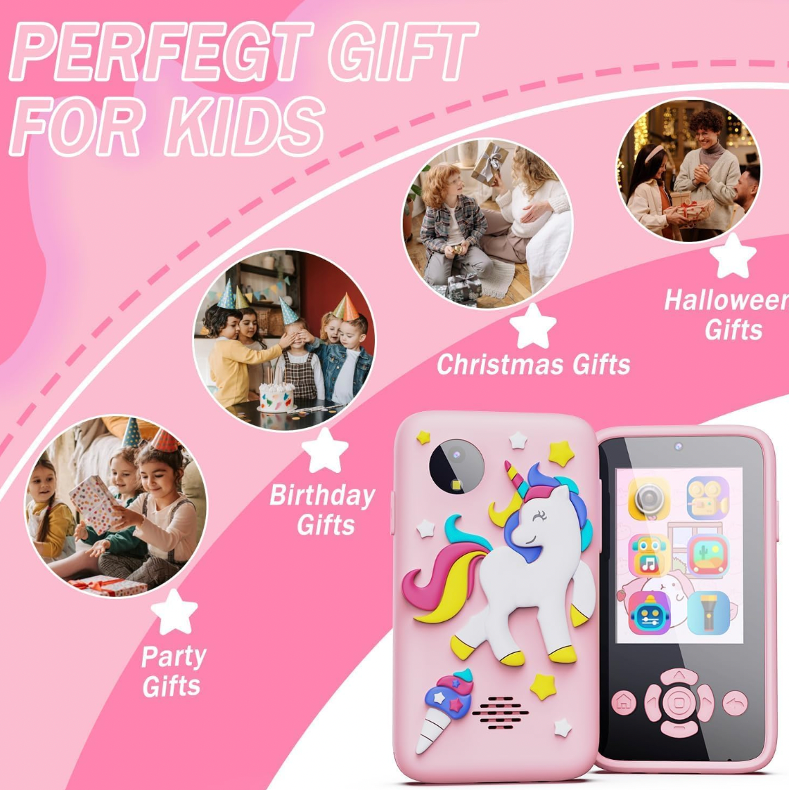 Kids smartphone camera toy phone with games and more!