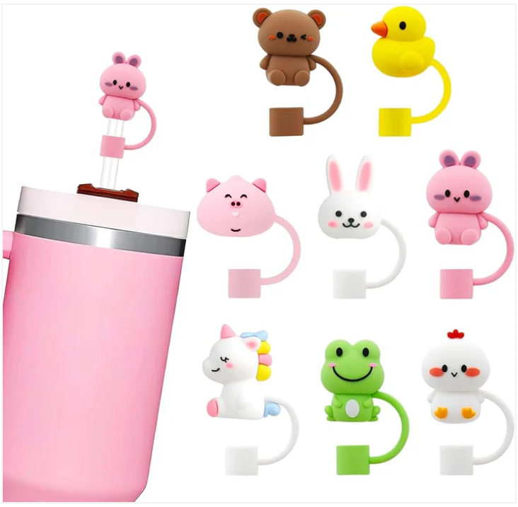 3D Straw Toppers - Stanley | Stylist | Silicone- Random