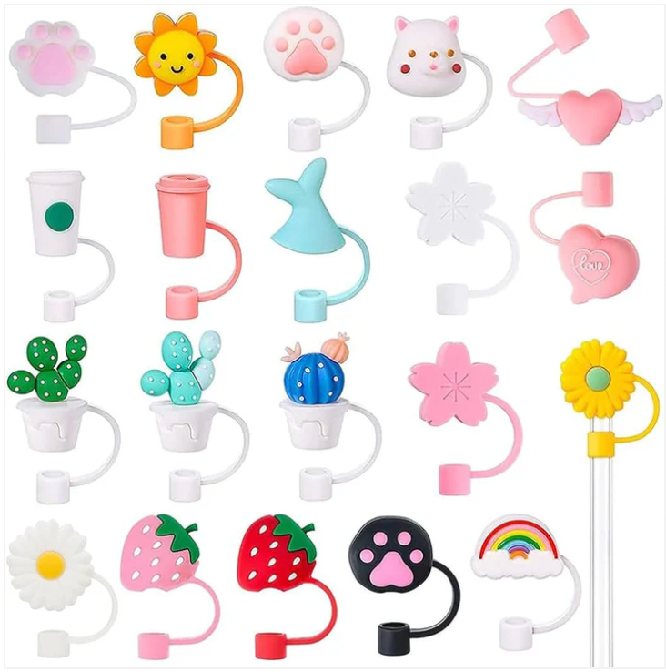 3D Straw Toppers - Stanley | Stylist | Silicone- Random