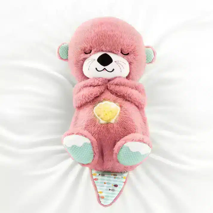 Breathing Teddy Otter Glowing Music for Baby Sensory Sleep Lights Rhythmic Simulation Plush for Babies Kids Soothing Sound and Décor Item