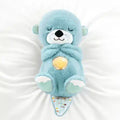 Breathing Teddy Otter Glowing Music for Baby Sensory Sleep Lights Rhythmic Simulation Plush for Babies Kids Soothing Sound and Décor Item