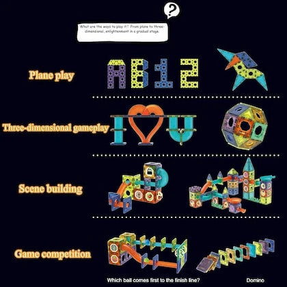 49pcs Magnetic Building Blocks with Lights (STEM)
